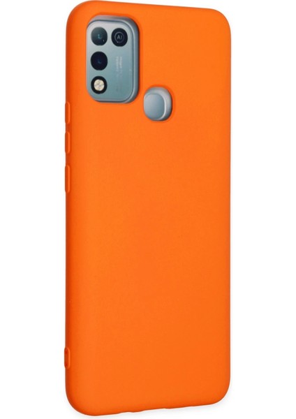 Infinix Hot 10 Play Kılıf Nano Içi Kadife Silikon - Turuncu
