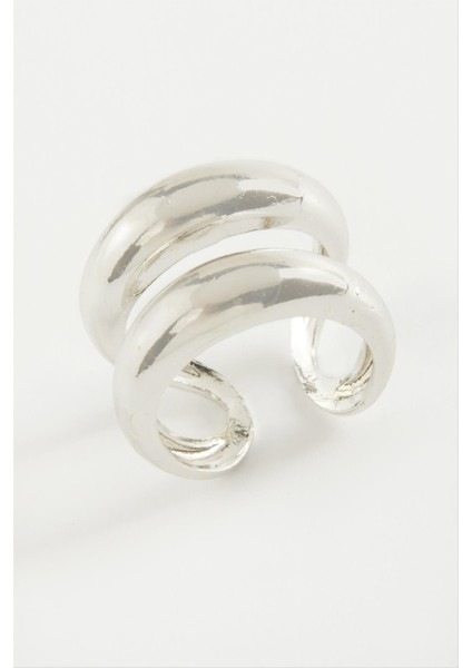 Techmrt Çift Halka Metal Yüzük-Gümüş Rengi fiyatları