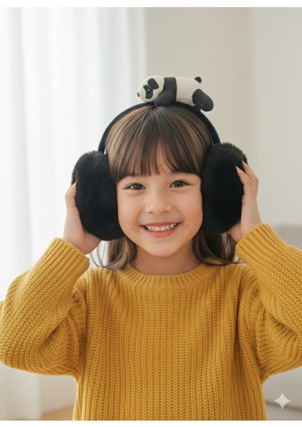 Çocuk Peluş Katlanabilir Sevimli Ayıcıklı Kışlık Kulaklık