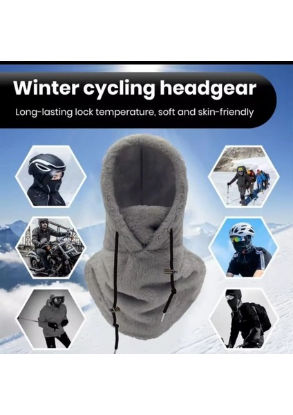 Gerçek Peluş Rüzgar Soğuk Geçirmez Şapka Bere Kapüşon Boyunluk Karbaşlığı fırsatları