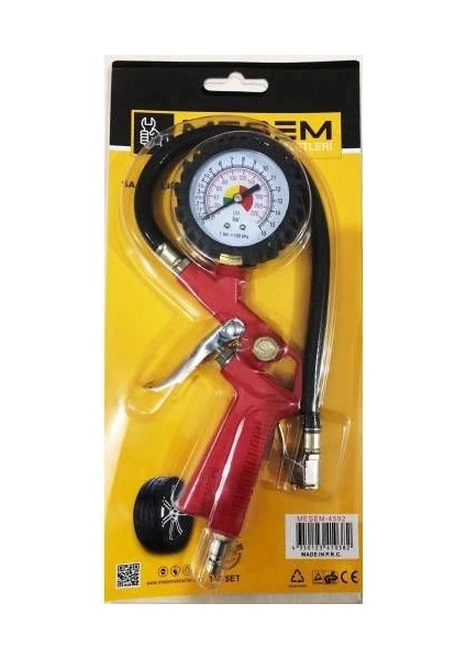 Meşem Saatli Lastik Şişirme Tabancası Profesyonel Hava Saati Ölçme