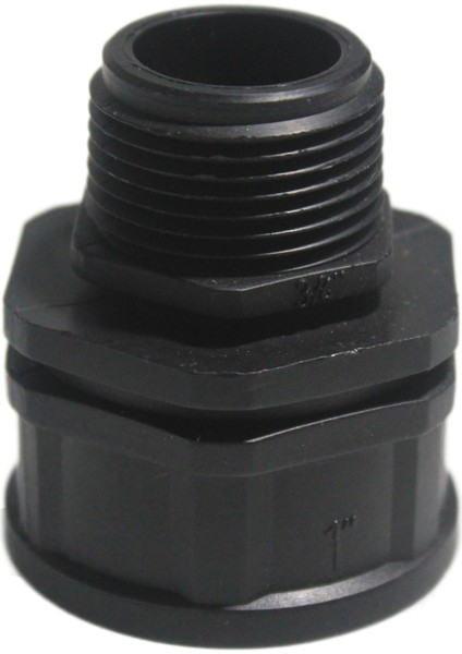 Siyah 3/4" x 1" Erkek Dişli Azaltıcı Adaptör – PVC Su ve Sulama Boru Bağlantı Parçası