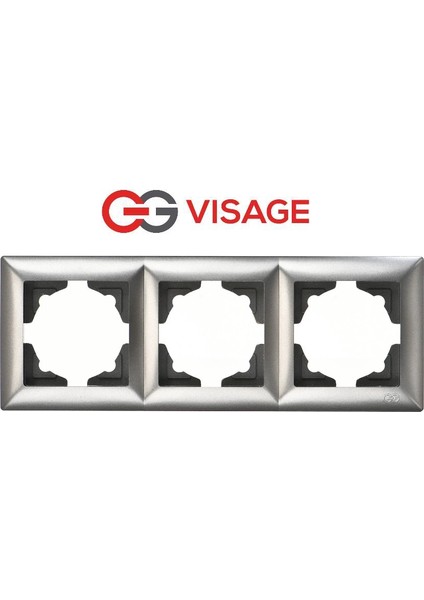 Visage Ambiance Füme 3 Lü Çerçeve - Priz ve Anahtar Için Uyumlu Çerçeve