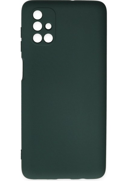 Samsung Galaxy M51 Kılıf Nano Içi Kadife Silikon - Koyu Yeşil fırsatları