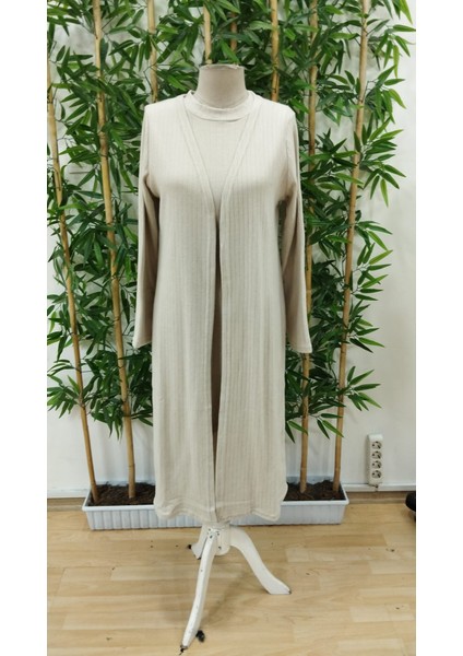 Kadın Askılı Balıkçı Yaka Kısa Şardonlu Kaşkorse Elbise ve Uzun Kollu Ceket Ikili Takım fırsatları