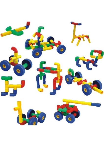 King Kids Tekerlekli Boru LEGO 72 Parça modelleri