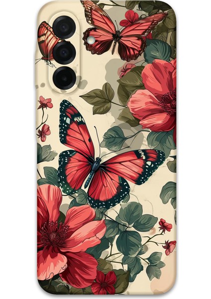 Galaxy A17 Uyumlu Kelebek Desenli Telefon Kılıfı + Ekran Koruyucu - 5795