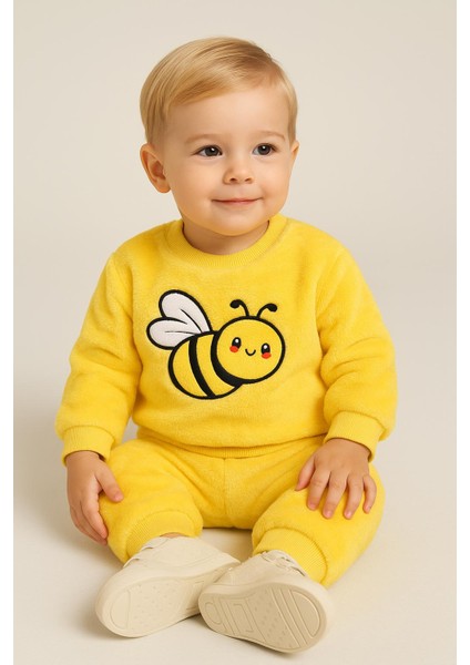 Unisex Kışlık Welsoft Arı Nakışlı Takım - Sarı fiyatları