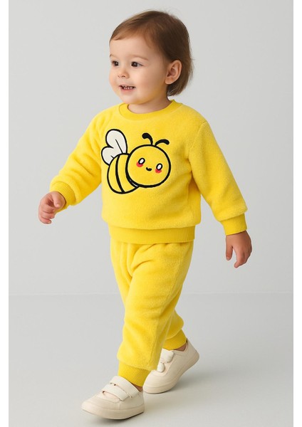 Unisex Kışlık Welsoft Arı Nakışlı Takım - Sarı modelleri