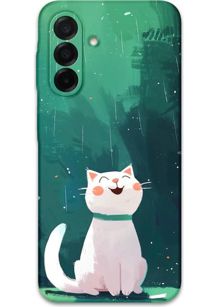 Galaxy A17 Uyumlu Kedi Desenli Telefon Kılıfı + Ekran Koruyucu - 5781