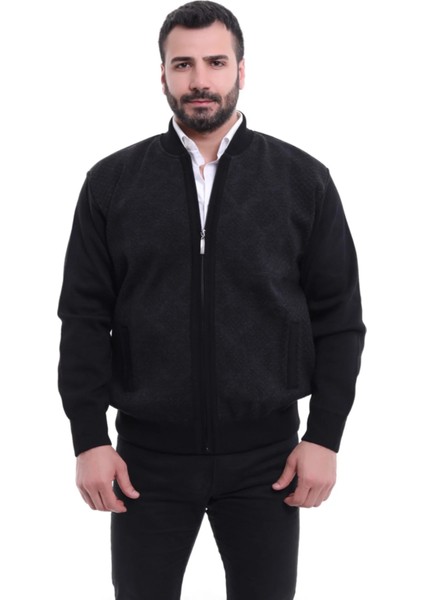 Çelik Örgü Astarlı Fermuarlı Triko Erkek Hırka Battal Boy Baba modelleri