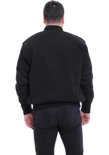 Çelik Örgü Astarlı Fermuarlı Triko Erkek Hırka Battal Boy Baba