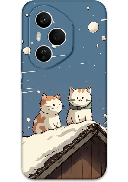 Honor 400 Pro Uyumlu Kedi Desenli Telefon Kılıfı + Ekran Koruyucu - 5780