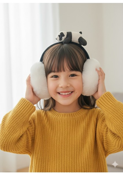 Çocuk Peluş Katlanabilir Sevimli Ayıcıklı Kışlık Kulaklık