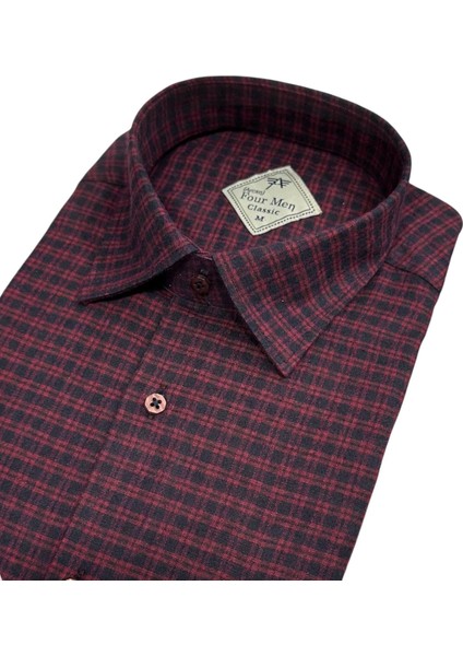 Klasik Geniş Kesim Ekoseli Flanel Çift Cepli Uzun Kollu Erkek Gömlek fiyatları