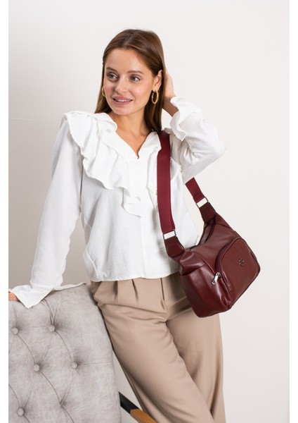 Kadın Ayarlanabilir Çapraz Askılı Çok Gözlü Suni Deri Omuz Çantası 1434 fiyatları