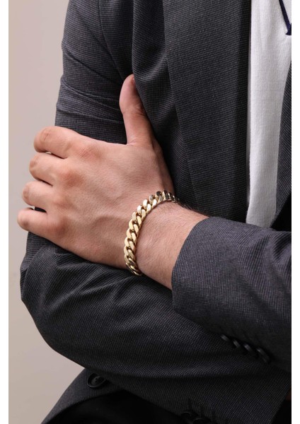 14 Ayar Gurmet Zincir Altın Erkek Bileklik