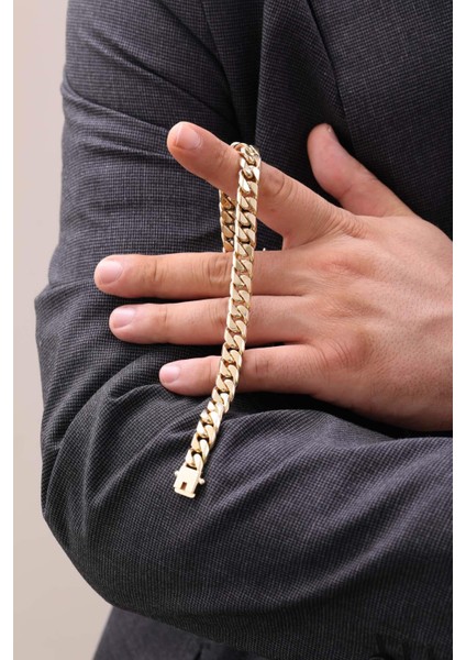 14 Ayar Gurmet Zincir Altın Erkek Bileklik modelleri