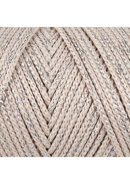 Loren Soft Star Makrome Ipi Gümüş Simli Bej RM101 fiyatları