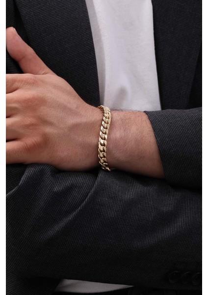 14 Ayar Gurmet Zincir Altın Erkek Bileklik