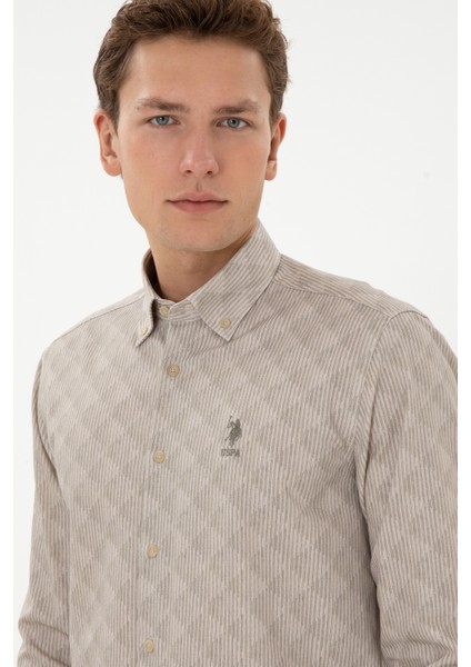 Erkek Açık Haki Gömlek Desenli 50308484-VR183 fiyatları