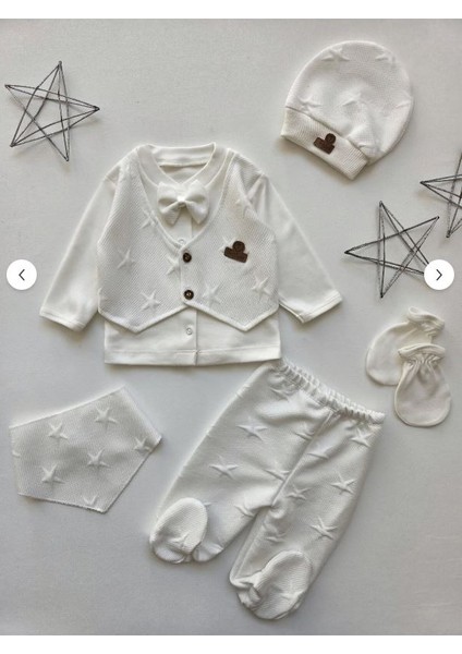 Organik Lüx Smokin Zıbın Seti 0-3 Ay Yeni Doğan Erkek Bebek Hastane Çıkışı 5 Li Kutulu Premium Ürün modelleri