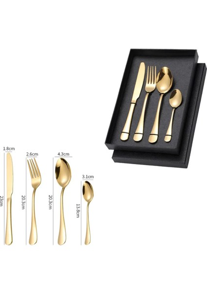 Premium Kalite Bpa'sız Paslanmaz Çelik Çatal, Kaşık ve Bıçak Seti Altın Renk 4 Parça (24+ Ay) fiyatları