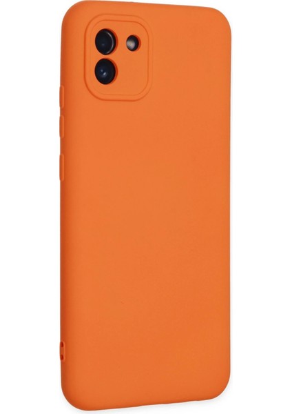 Samsung Galaxy A03 Kılıf Nano Içi Kadife Silikon - Turuncu indirimleri