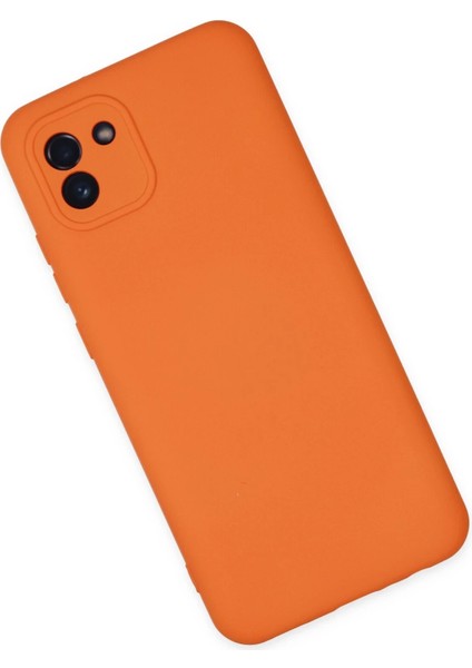 Samsung Galaxy A03 Kılıf Nano Içi Kadife Silikon - Turuncu