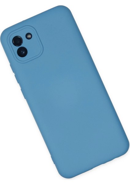Samsung Galaxy A03 Kılıf Nano Içi Kadife Silikon - Mavi indirimleri