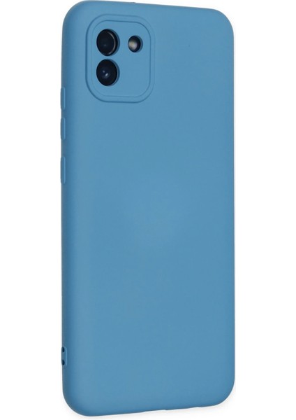 Samsung Galaxy A03 Kılıf Nano Içi Kadife Silikon - Mavi
