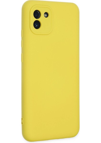 Samsung Galaxy A03 Kılıf Nano Içi Kadife Silikon - Sarı indirimleri