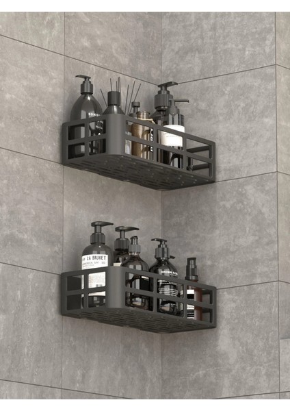 Yapışkanlı Duvar Rafı Organizer Banyo Rafı Duş Rafı Mutfak Rafı Havluluk Sabun Krem Şampuanlık