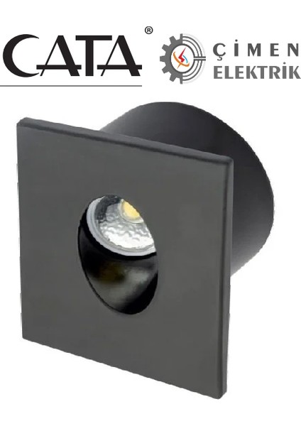 Eco Lounge Cata Ct 5179 3W Siyah Kasa Koridor Aydınlatması 3200K Gün Işığı