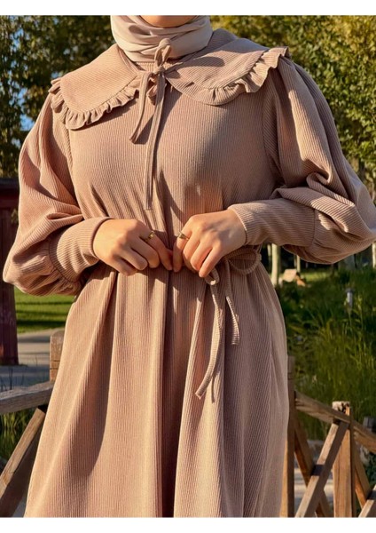 Ankanoor Seyyar Bebe Yakalı Örme Elbise ANKA255106