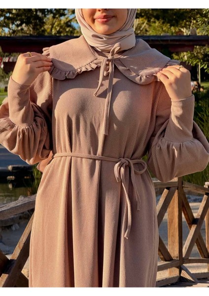 Ankanoor Seyyar Bebe Yakalı Örme Elbise ANKA255106