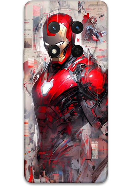 Honor Magic 7 Lite Uyumlu Ironman Desenli Telefon Kılıfı + Ekran Koruyucu - 5828