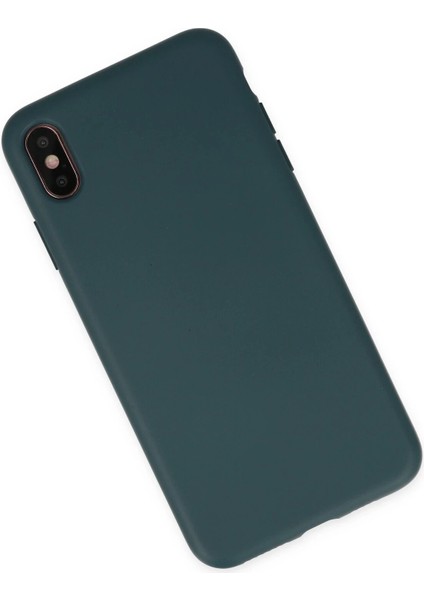 iPhone Xs Max Kılıf Nano Içi Kadife Silikon - Koyu Yeşil indirimleri