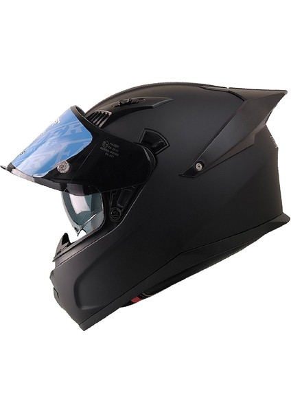 Motosiklet Kask Ece 22.R06 Double Vizörlü Full Face Spoiler Motor Kaskı Mat Black fiyatları