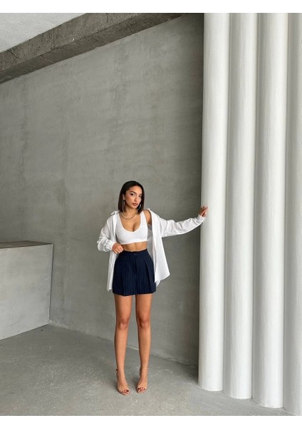Çizgili Şort Etek modelleri