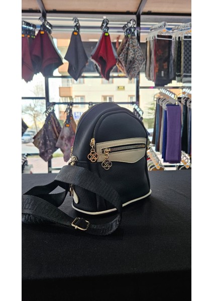 Siyaha Krem Bayan Sırt Çantası