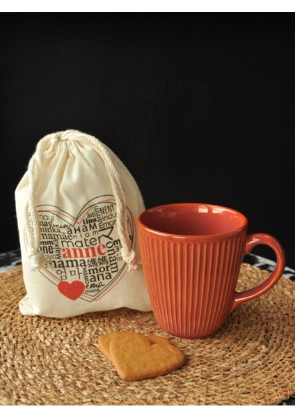 Anneler Günü Hediye Keseli Kupa Kızıl Kahve