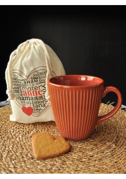 Anneler Günü Hediye Keseli Kupa Kızıl Kahve fiyatları