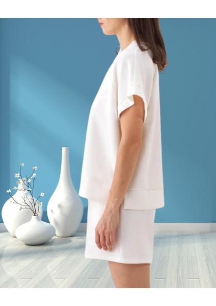 xint Kadın Bisiklet Yaka Oversize Modal Kumaş Bluz modelleri