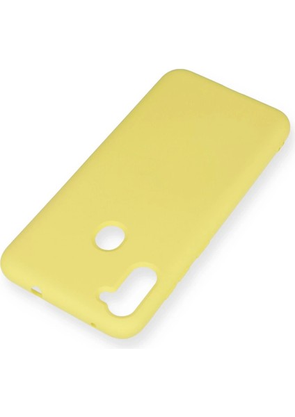 Samsung Galaxy A11 Kılıf Nano Içi Kadife Silikon - Sarı
