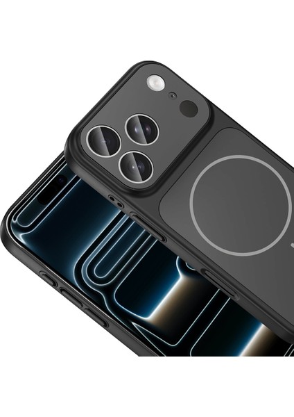 Iphone 17 Pro Max Kılıf M-Safe Şarj Özellikli Kamera Camlı Formen Kapak-Siyah fiyatları