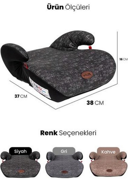 Techmrt Bebek Koltuk Yükseltici Bodster Gri Yaş Grup Ii-Iii/15-36 kg