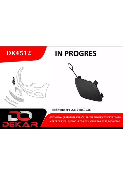 Techmrt Ön Tampon Çeki Demir Kapaği Mercedes W212-E200-E250-E63-AMG-E300-E350