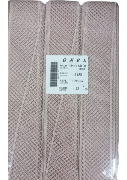 Dantel Polyester Güpür Bant Pudra 15 Metre En 3 cm ON-1651-PU