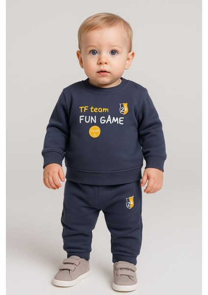 Erkek Bebek Pamuklu 2'li Takım Alt -Üst Eşofman Takımı